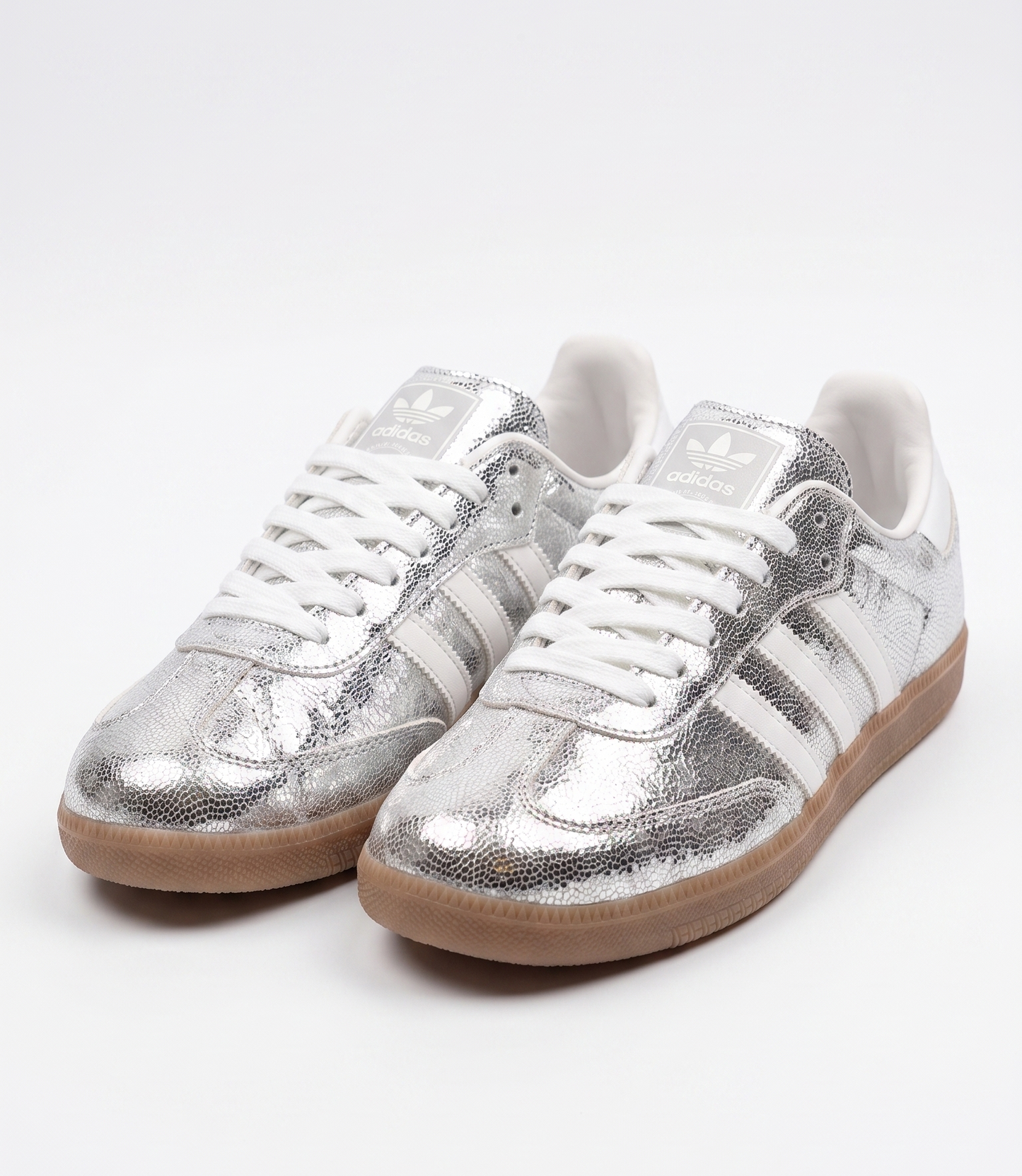 adidas samba - silver/gum
