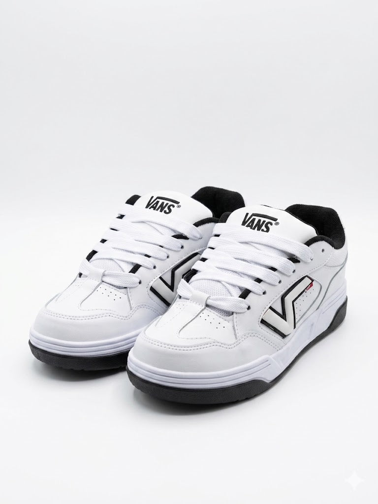vans upland blanco negro